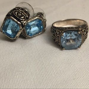 Silver necklace & earring set